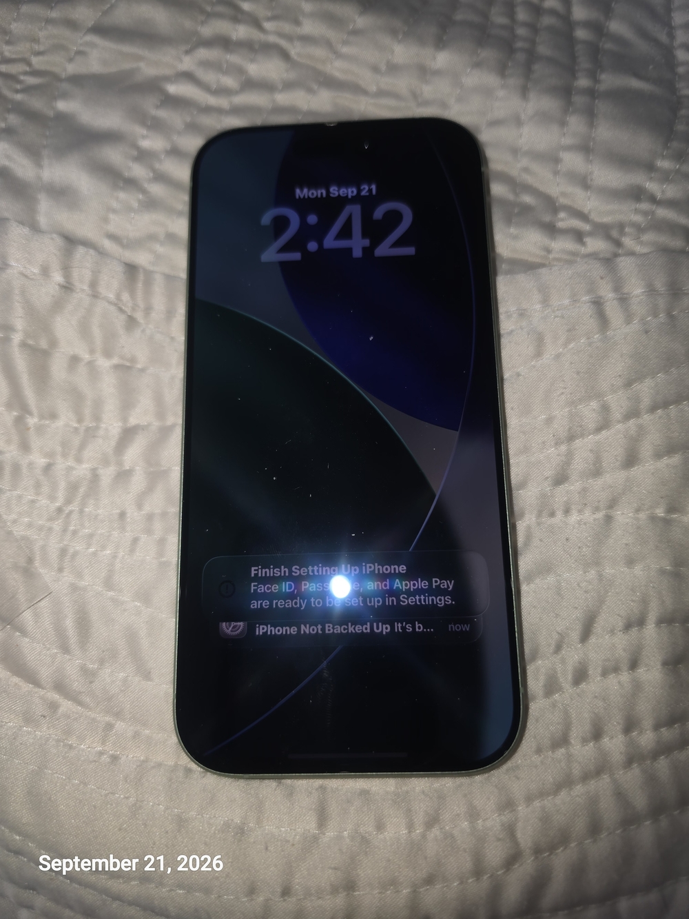 Apple iPhone Black Front Display with Visible Lock Screen